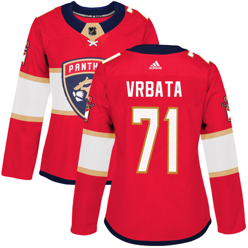 Adidas Florida Panthers #71 Radim Vrbata Red Home Authentic Women Stitched NHL Jersey